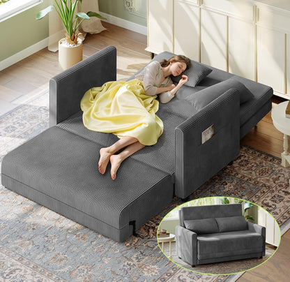 The Sofa That Lives With You! 🌟 6-in-1 Convertible Corduroy Sleeper