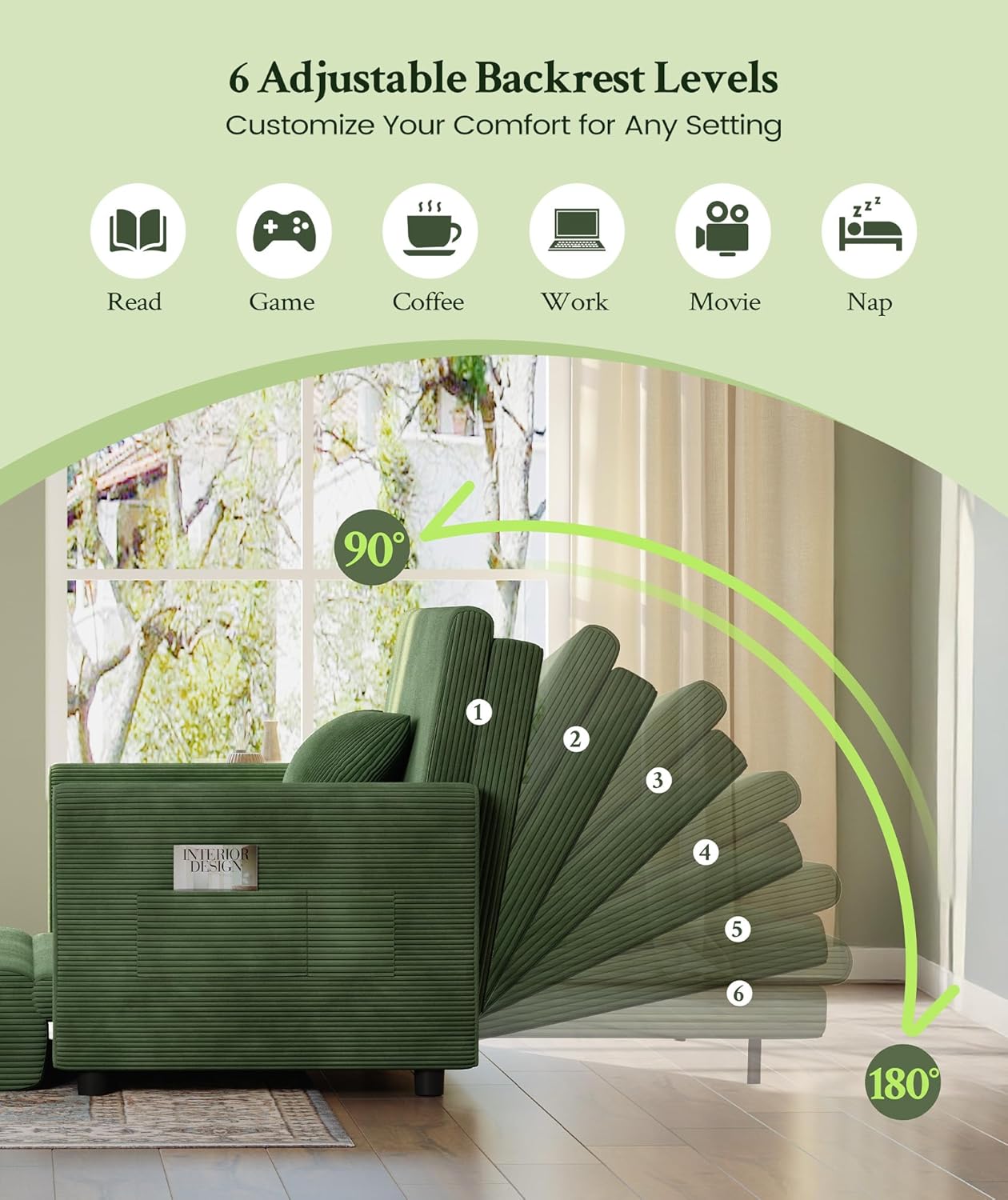 The Sofa That Lives With You! 🌟 6-in-1 Convertible Corduroy Sleeper