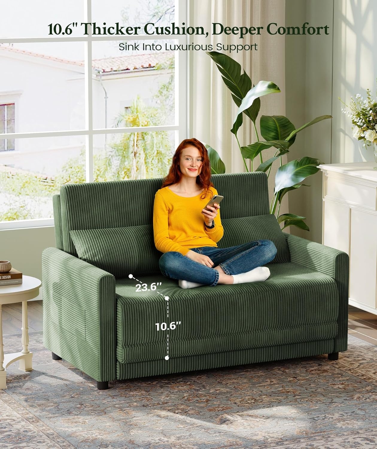 The Sofa That Lives With You! 🌟 6-in-1 Convertible Corduroy Sleeper