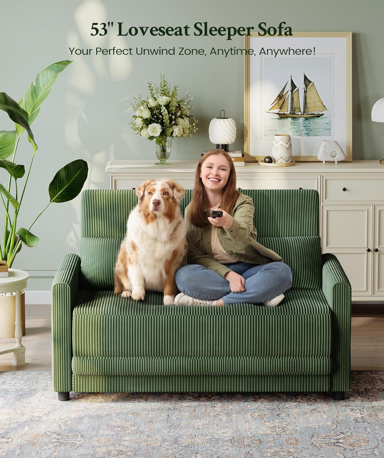 The Sofa That Lives With You! 🌟 6-in-1 Convertible Corduroy Sleeper