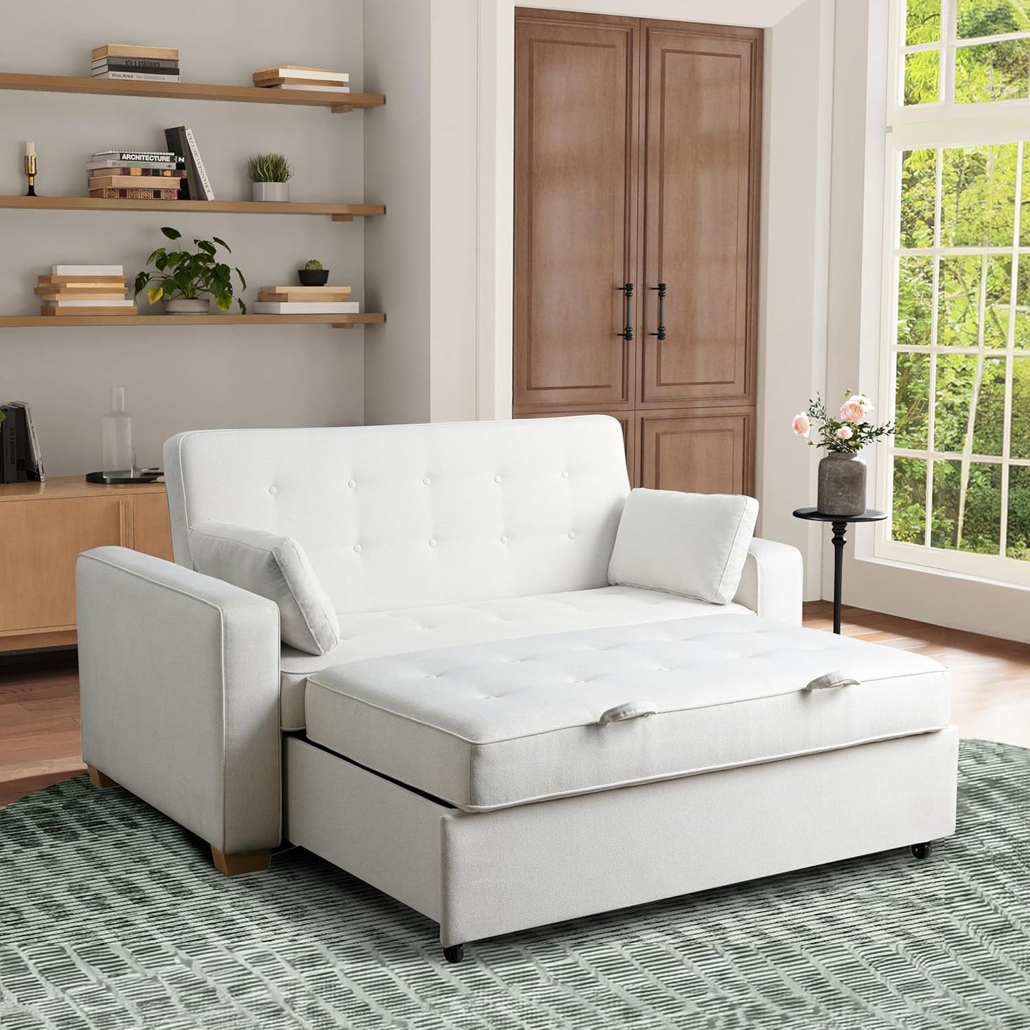 Serta Ainsley Convertible Loveseat — 3-in-1 Sofa, Lounger & Bed