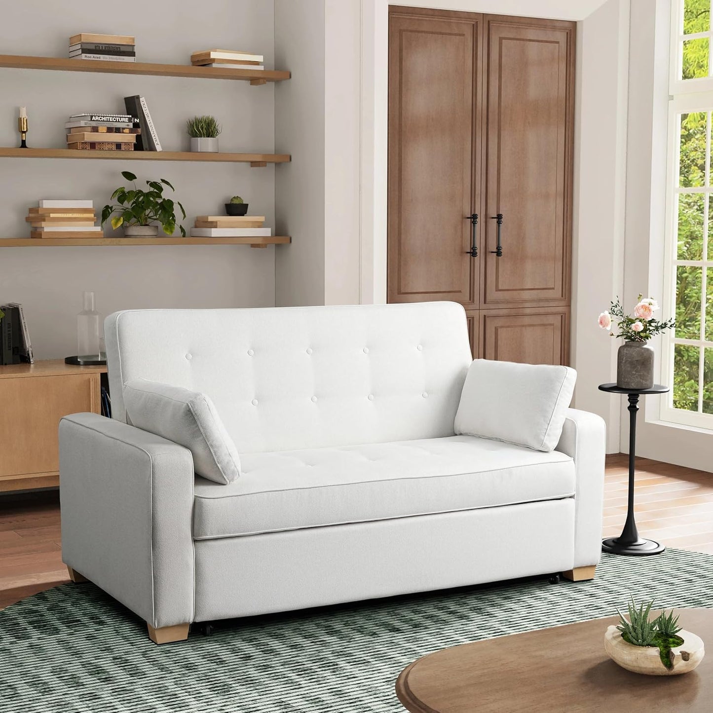 Serta Ainsley Convertible Loveseat — 3-in-1 Sofa, Lounger & Bed