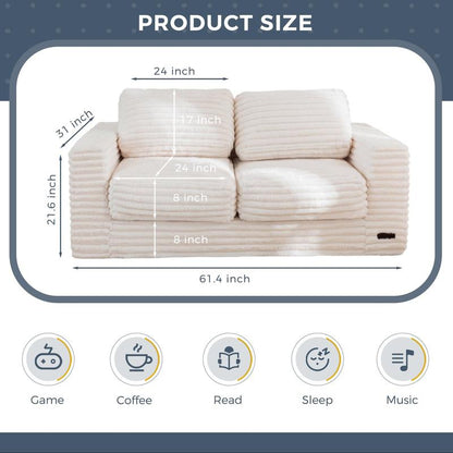 Blossom Comfort Modular Bean Bag Loveseat