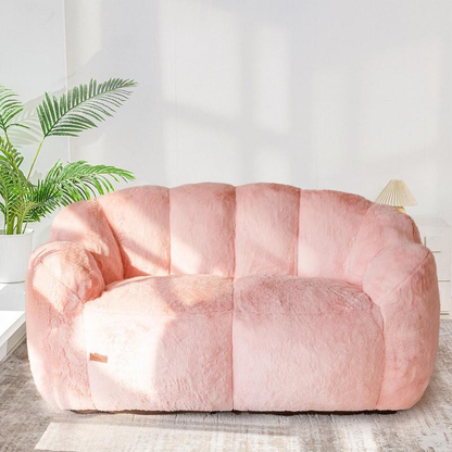 Floral Shaped Bean Bag Sofa - Ultra Soft Faux Fur Lounge Chair